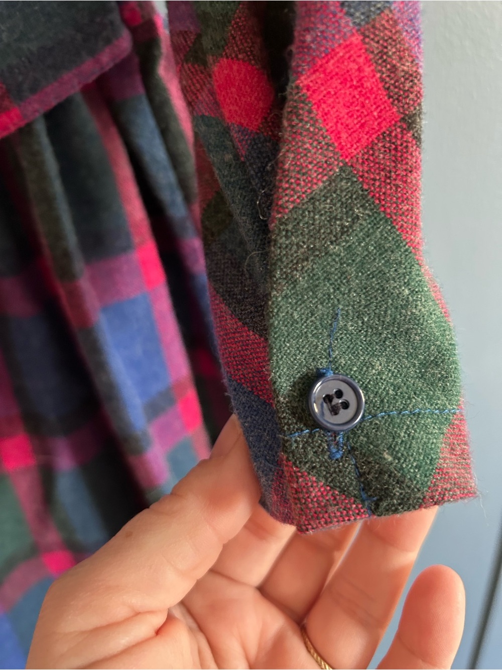 Plaid Peter Pan Collar Dress in Red, Green & Blue - Picture 4 of 7